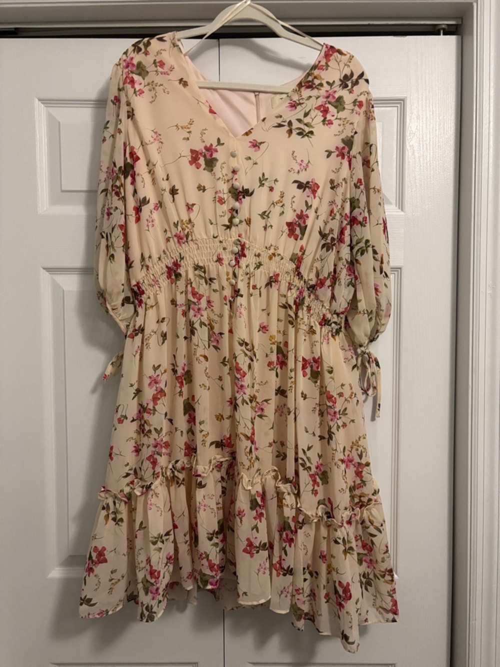 Taylor Pink Cream Floral Dress